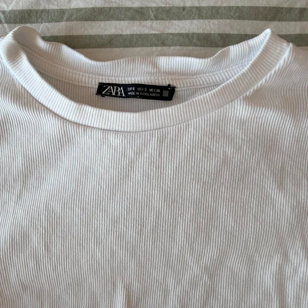 White Zara Tee New Condition Aff 3 - Picture 2 of 3